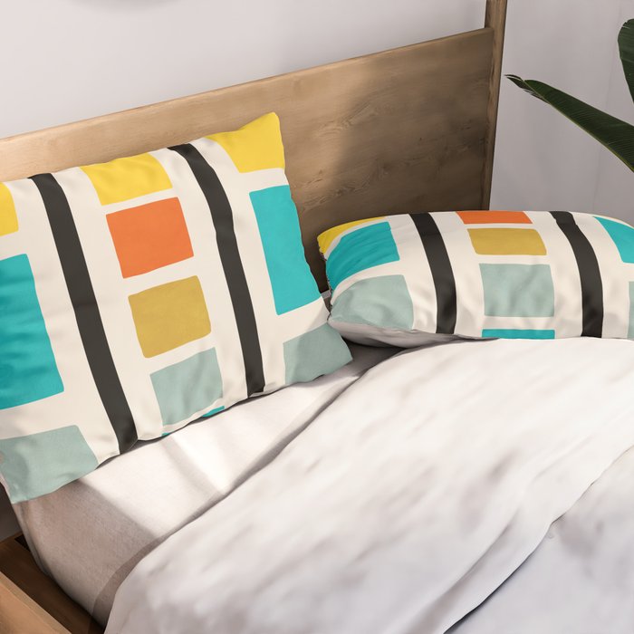 Colorful Minimalist Abstract Bright Colors I Pillow Sham Gallery Image 2
