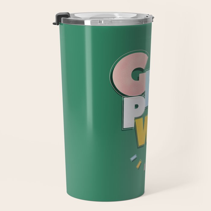 GIRL POWER - green Travel Mug Gallery Image 3