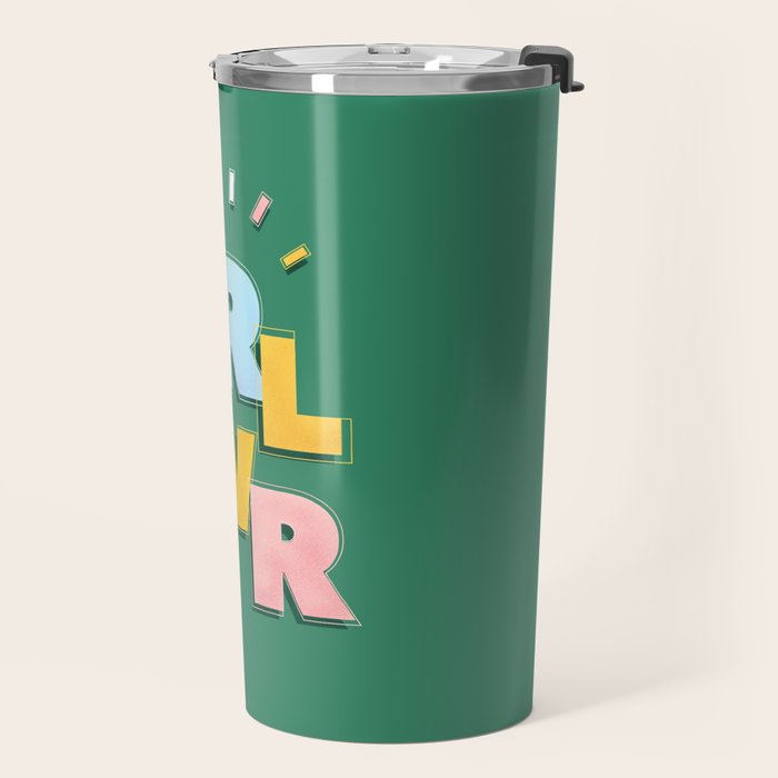 GIRL POWER - green Travel Mug Gallery Image 2