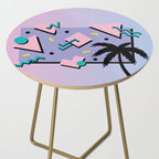 Memphis Pattern 25 - Miami Vice / 80s Retro / Palm Tree Side Table Gallery Image 2