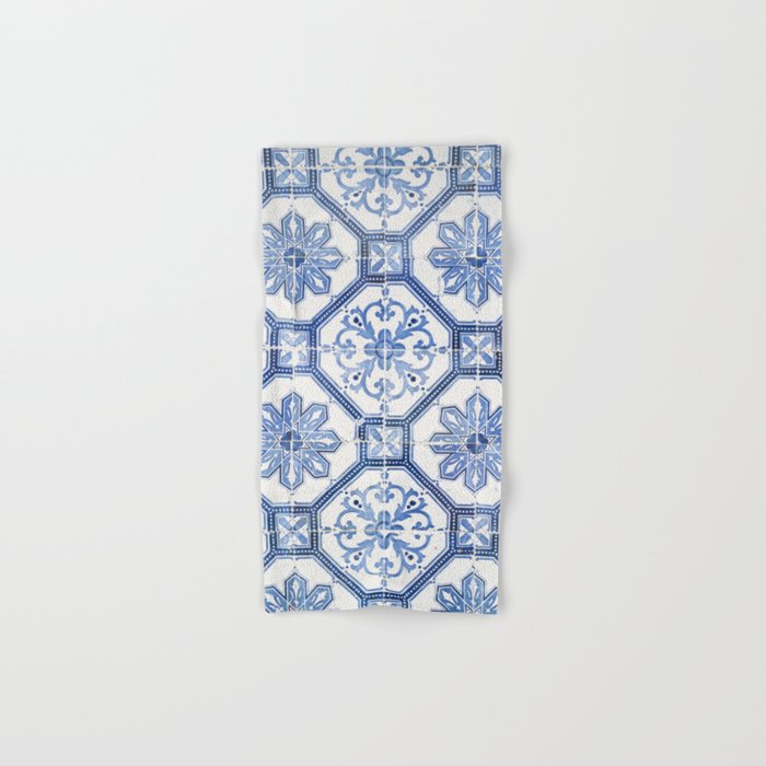 Blue Portugese Tile Pattern | Colorful Travel Photography in Portugal | Azulejos House Design Art Print Bath Towel Gallery Image 1