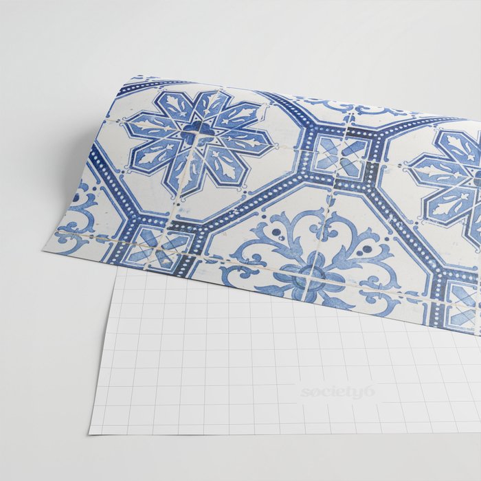 Blue Portugese Tile Pattern | Colorful Travel Photography in Portugal | Azulejos House Design Art Print Wrapping Paper Gallery Image 2