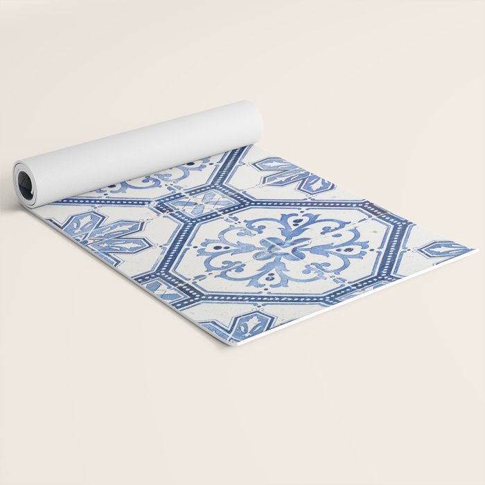 Blue Portugese Tile Pattern | Colorful Travel Photography in Portugal | Azulejos House Design Art Print Yoga Mat Gallery Image 2