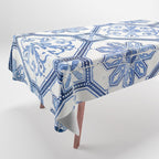 Blue Portugese Tile Pattern | Colorful Travel Photography in Portugal | Azulejos House Design Art Print Tablecloth Gallery Image 1