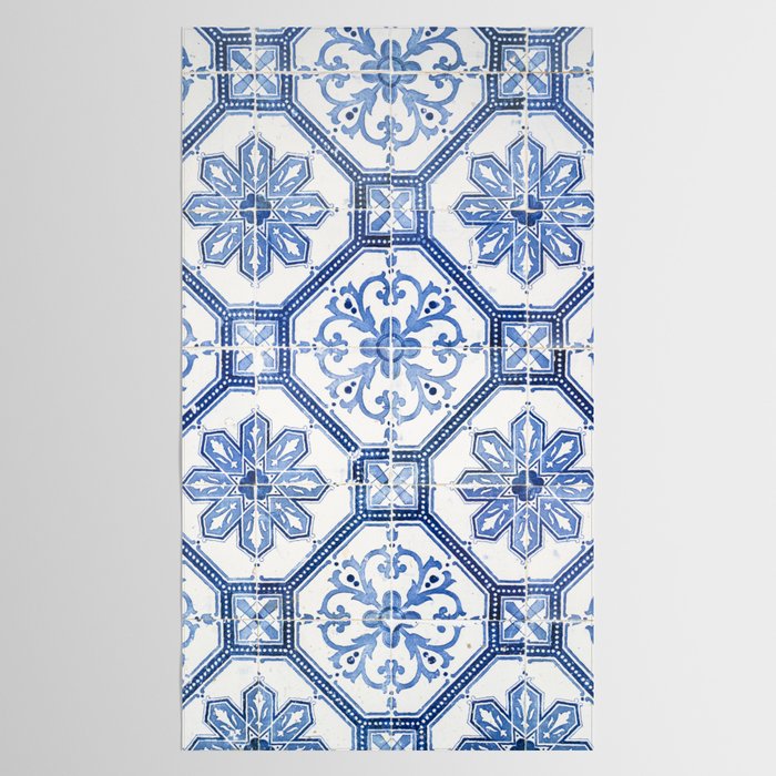 Blue Portugese Tile Pattern | Colorful Travel Photography in Portugal | Azulejos House Design Art Print Tablecloth Gallery Image 2