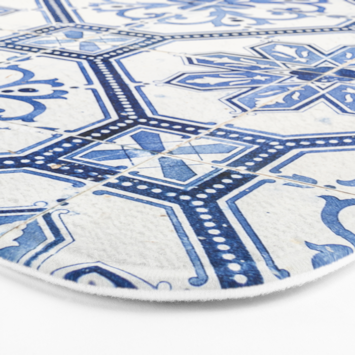 Blue Portugese Tile Pattern | Colorful Travel Photography in Portugal | Azulejos House Design Art Print Bath Mat Gallery Image 3