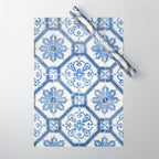 Blue Portugese Tile Pattern | Colorful Travel Photography in Portugal | Azulejos House Design Art Print Wrapping Paper Gallery Image 1