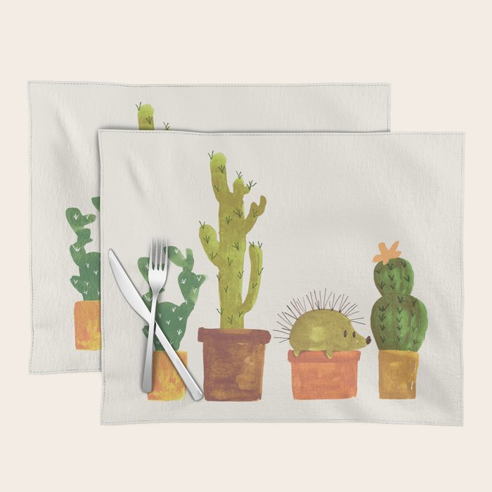 Hedgehog and Cactus (incognito) Placemat Gallery Image 1
