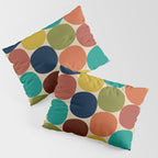 Mod Dots Midcentury Modern Pattern in Mid Mod Turquoise, Orange, Olive, Blue, Mustard, and Beige Pillow Sham Gallery Image 3
