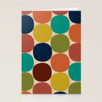 Mod Dots Midcentury Modern Pattern in Mid Mod Turquoise, Orange, Olive, Blue, Mustard, and Beige Stationery Card Gallery Image 2