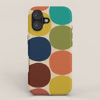 Mod Dots Midcentury Modern Pattern in Mid Mod Turquoise, Orange, Olive, Blue, Mustard, and Beige iPhone Case Gallery Image 1