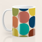 Mod Dots Midcentury Modern Pattern in Mid Mod Turquoise, Orange, Olive, Blue, Mustard, and Beige Coffee Mug Gallery Image 3