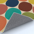 Mod Dots Midcentury Modern Pattern in Mid Mod Turquoise, Orange, Olive, Blue, Mustard, and Beige Rug Gallery Image 4