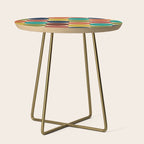 Mod Dots Midcentury Modern Pattern in Mid Mod Turquoise, Orange, Olive, Blue, Mustard, and Beige Side Table Gallery Image 1