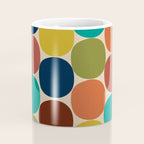 Mod Dots Midcentury Modern Pattern in Mid Mod Turquoise, Orange, Olive, Blue, Mustard, and Beige Coffee Mug Gallery Image 4