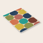Mod Dots Midcentury Modern Pattern in Mid Mod Turquoise, Orange, Olive, Blue, Mustard, and Beige Notebook Gallery Image 3