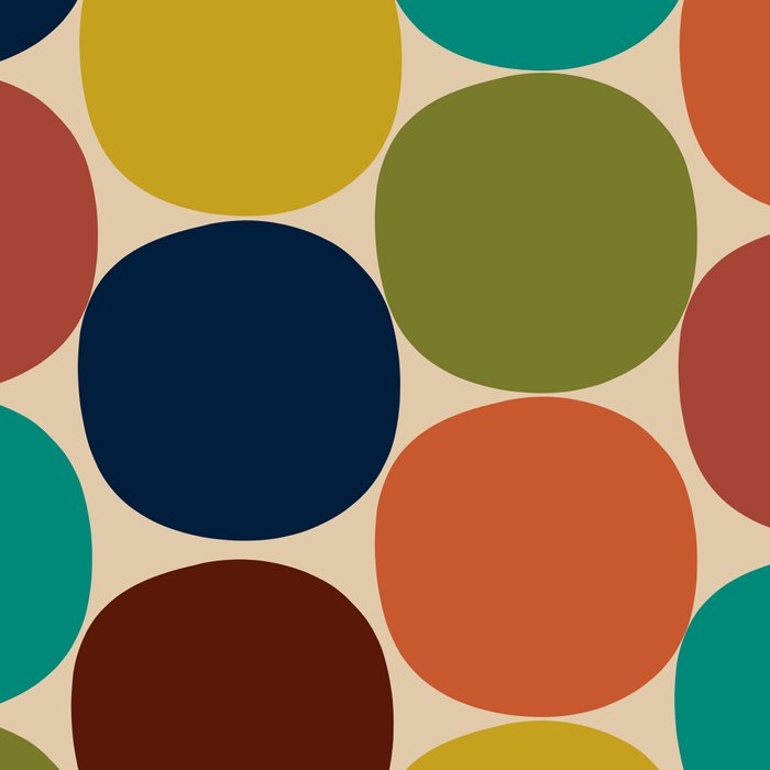 Mod Dots Midcentury Modern Pattern in Mid Mod Turquoise, Orange, Olive, Blue, Mustard, and Beige Coffee Mug Gallery Image 2