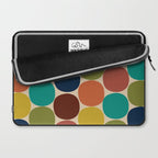 Mod Dots Midcentury Modern Pattern in Mid Mod Turquoise, Orange, Olive, Blue, Mustard, and Beige Laptop Sleeve Gallery Image 2