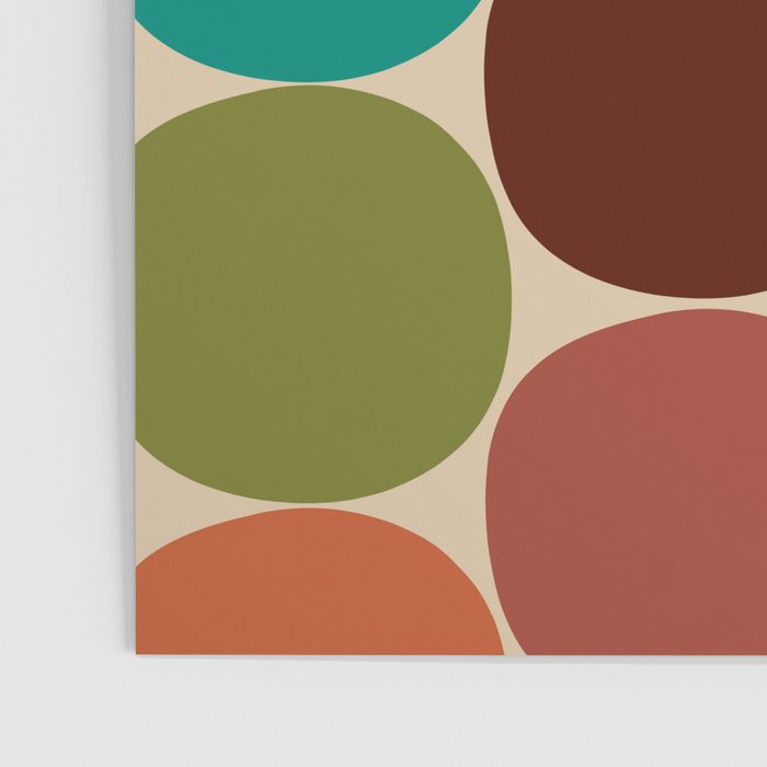 Mod Dots Midcentury Modern Pattern in Mid Mod Turquoise, Orange, Olive, Blue, Mustard, and Beige Poster Gallery Image 3
