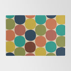 Mod Dots Midcentury Modern Pattern in Mid Mod Turquoise, Orange, Olive, Blue, Mustard, and Beige Rug Gallery Image 2