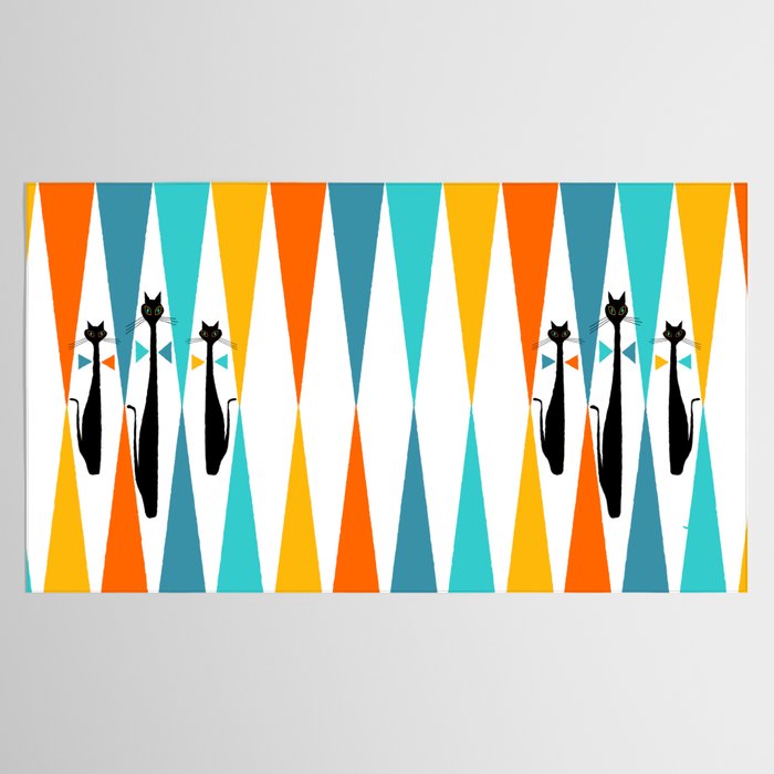 MidCentury Modern Art 10 Jester Cats Tablecloth Gallery Image 2