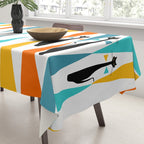 MidCentury Modern Art 10 Jester Cats Tablecloth Gallery Image 3