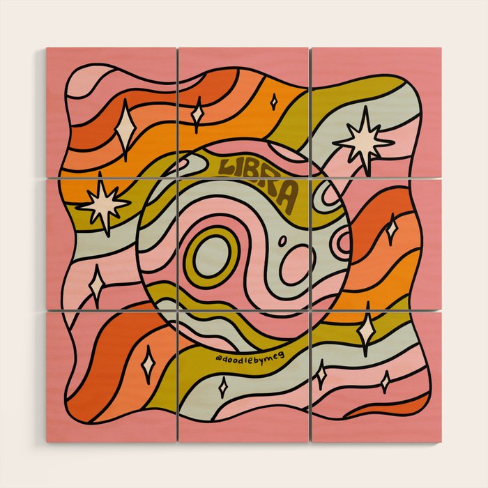 Libra Planet Wood Wall Art Gallery Image 1