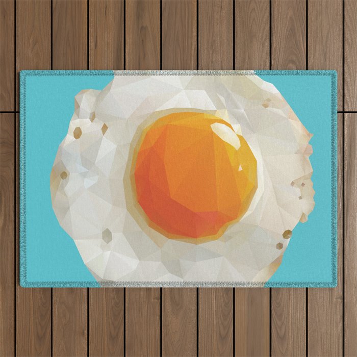 Fried Egg Polygon Art Outdoor Rug Gallery Image 1