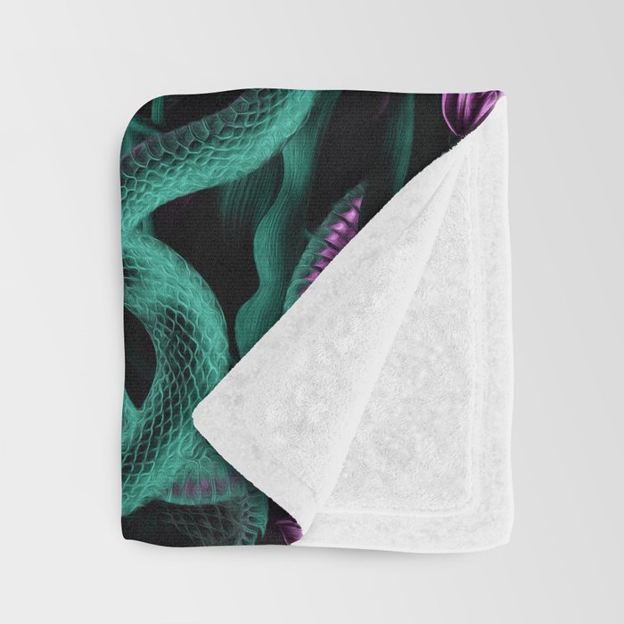 Floral and Snake Night Throw Blanket Gallery Image 3