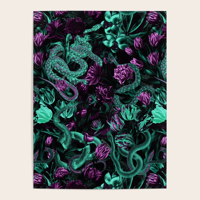 Floral and Snake Night Poster Gallery Image 4