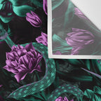 Floral and Snake Night Wall Tapestry Gallery Image 3