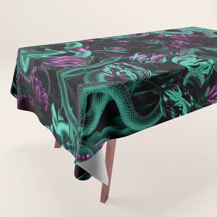 Floral and Snake Night Tablecloth Gallery Image 1