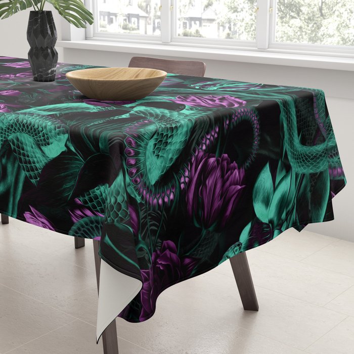Floral and Snake Night Tablecloth Gallery Image 3
