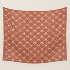 Bows & Ribbons Pattern LVIII Terracotta Orange Wall Tapestry Gallery Image 4