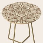 William Morris Sunflower Chocolate Cream Vintage Pattern Side Table Gallery Image 2