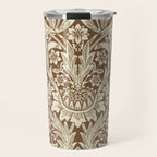 William Morris Sunflower Chocolate Cream Vintage Pattern Travel Mug Gallery Image 1