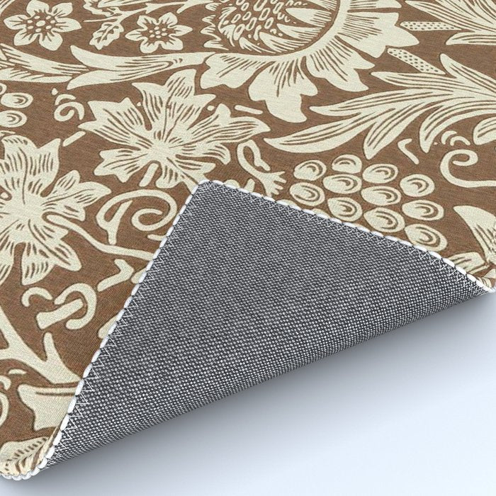 William Morris Sunflower Chocolate Cream Vintage Pattern Rug Gallery Image 4