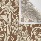 William Morris Sunflower Chocolate Cream Vintage Pattern Wall Tapestry Gallery Image 3