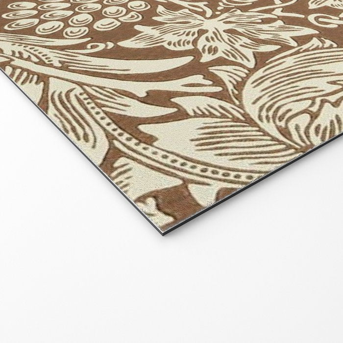 William Morris Sunflower Chocolate Cream Vintage Pattern Welcome Mat Gallery Image 2