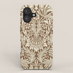 William Morris Sunflower Chocolate Cream Vintage Pattern iPhone Case Gallery Image 1