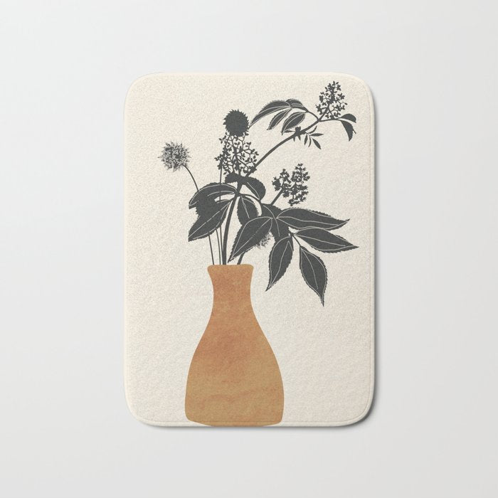 Minimal Abstract Art Vase Plant Bath Mat Gallery Image 1