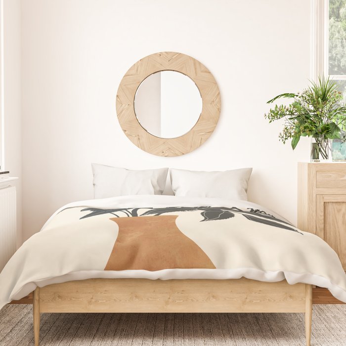 Minimal Abstract Art Vase Plant Duvet Cover Gallery Image 3
