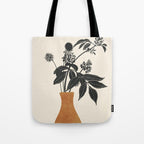 Minimal Abstract Art Vase Plant Tote Bag Gallery Image 1