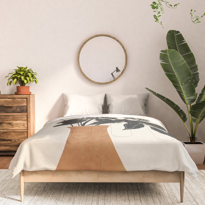 Minimal Abstract Art Vase Plant Comforter Gallery Image 3