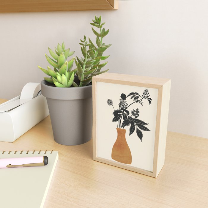 Minimal Abstract Art Vase Plant Mini Art Print Gallery Image 2