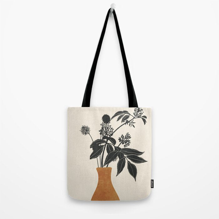 Minimal Abstract Art Vase Plant Tote Bag Gallery Image 2