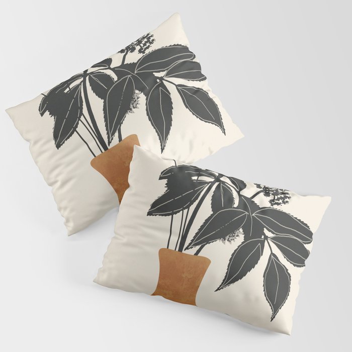 Minimal Abstract Art Vase Plant Pillow Sham Gallery Image 3