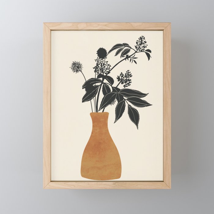 Minimal Abstract Art Vase Plant Mini Art Print Gallery Image 1