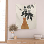 Minimal Abstract Art Vase Plant Wall Tapestry Gallery Image 2