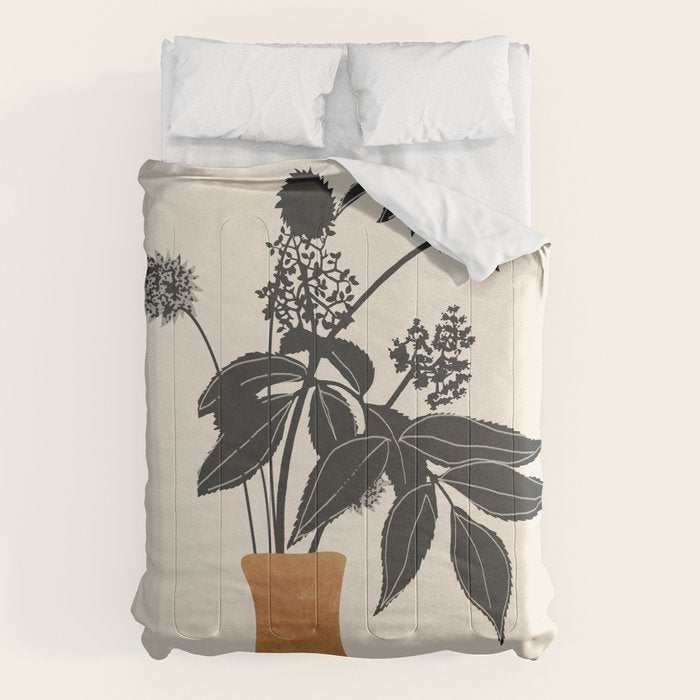Minimal Abstract Art Vase Plant Comforter Gallery Image 6